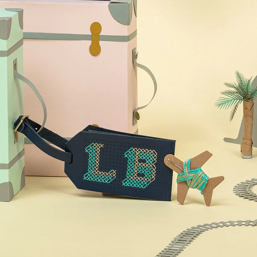 Stitch Luggage Tag - Navy